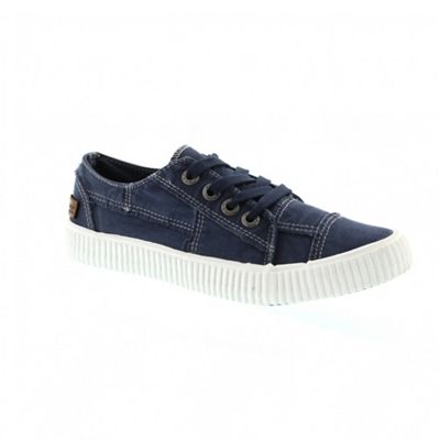Cablee - navy washed canvas trainers